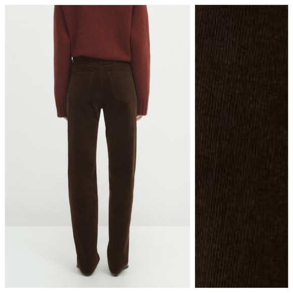 NWT. Massimo Dutti Brown Corduroy Straight Fit Needlecord Trousers. Size 2. - Picture 3 of 10